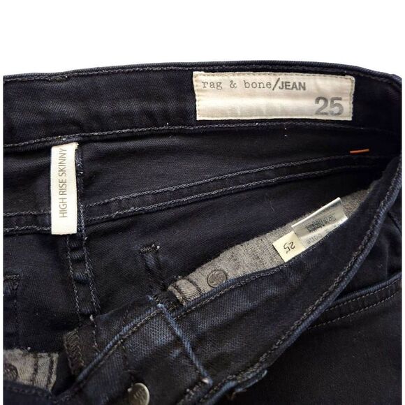 Rag & Bone women's Jeans High-Rise Skinny Black stretch denim size 25x29.5 - Picture 2 of 11